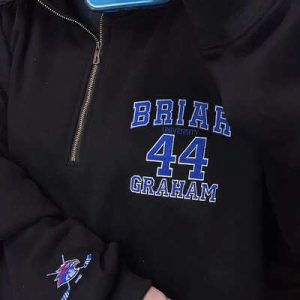 Alternative view of Custom Briar University Embroidered Quarter Zip Sweatshirt, Briar U Quarter Zip