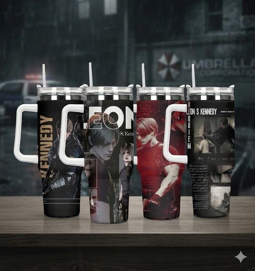 Leon Kennedy Resindent Evil 40oz Tumbler, Gift For Fans