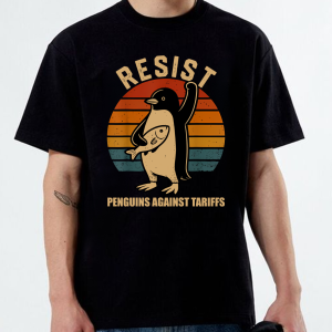 Penguins Against Tariffs Shirt – Funny Protest Tee, Flippers Up Heard Island Shirt, Subtle FDT Penguin Tariffs T-Shirt - Image 5