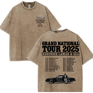 Kendrick Lamar SZA Grand National Tour 2025 T-Shirt – Vintage Wash Unisex Concert Tee - Image 6