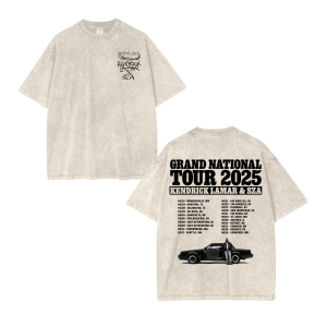 Alternative view of Kendrick Lamar SZA Grand National Tour 2025 T-Shirt – Vintage Wash Unisex Concert Tee