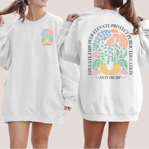 Anti Trump Education Shirt – Floral Protest Tee to Support Public Schools, Empower Teachers, and Speak Truth - Image 4