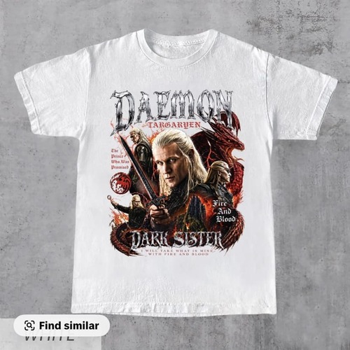 Daemon Targaryen Dark Sister T-Shirt, House Of Dragon Movie - Image 2