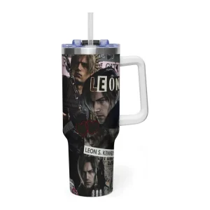 Leon Kennedy 40 Oz Tumbler, Game Lover Must Have Resident EviII 40 Oz Tumbler - Image 10