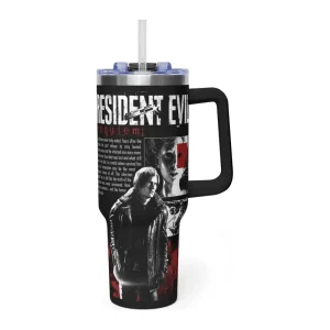 Leon Kennedy 40 Oz Tumbler, Game Lover Must Have Resident EviII 40 Oz Tumbler - Image 9