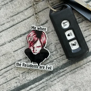 Alternative view of Loen Kenneddy Acrylic Keychain, Resident EviI Inspired Keychain, Leon Kennedy Charm Gift For Fans