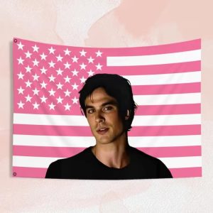 Damon & Stefan American Pink Flag - Image 3