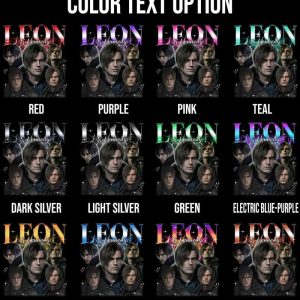 Alternative view of Custom Text Color Leon Kennedy T-shirt, Resident Evil