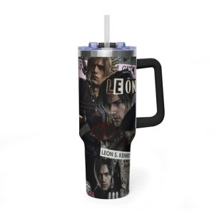 Leon Kennedy 40oz Tumbler, Gift For Fans - Image 5
