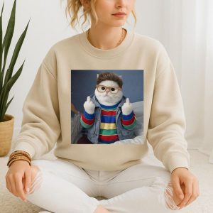 Alternative view of Funny Delightful Derek Cat T-Shirt, Strangerthings Movie