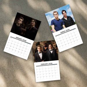 A Year Of Damon and Stefan 2026/2027 Calendar | Home Decor, Office Decor, Retro Movie Fan Gift - Image 3