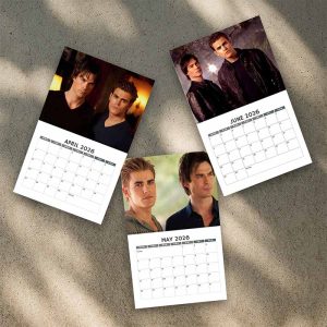 Alternative view of A Year Of Damon and Stefan 2026/2027 Calendar | Home Decor, Office Decor, Retro Movie Fan Gift