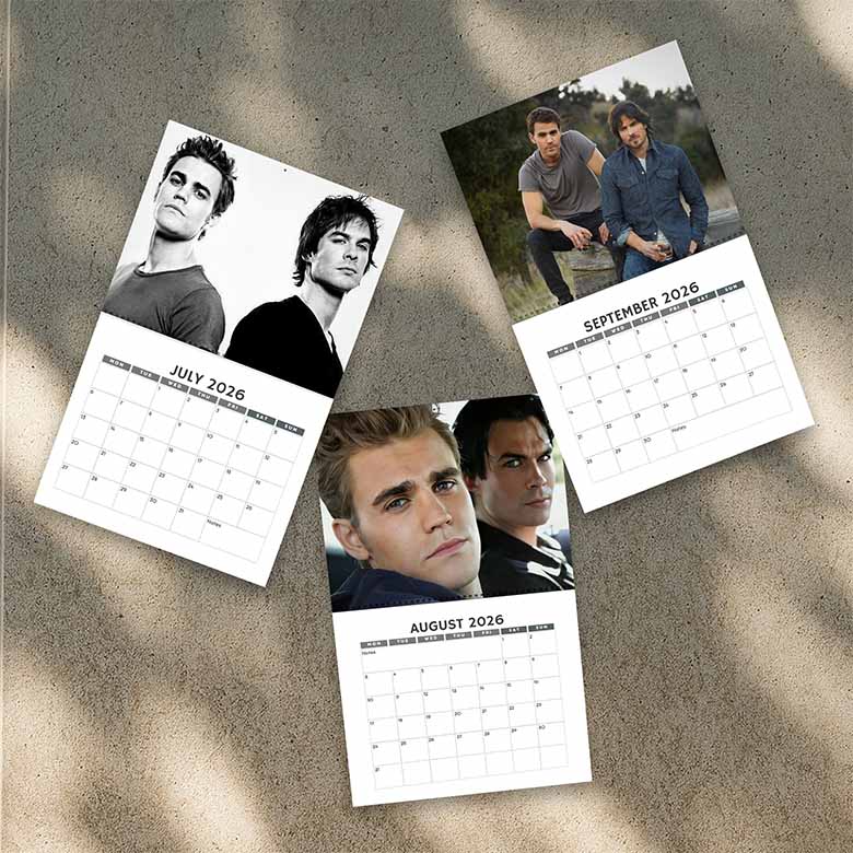 A Year Of Damon and Stefan 2026/2027 Calendar | Home Decor, Office Decor, Retro Movie Fan Gift - Image 4