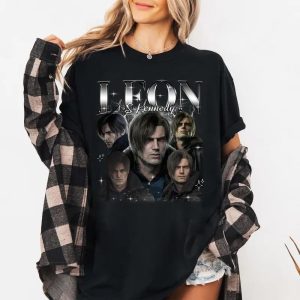 Custom Text Color Leon Kennedy T-shirt, Resident Evil