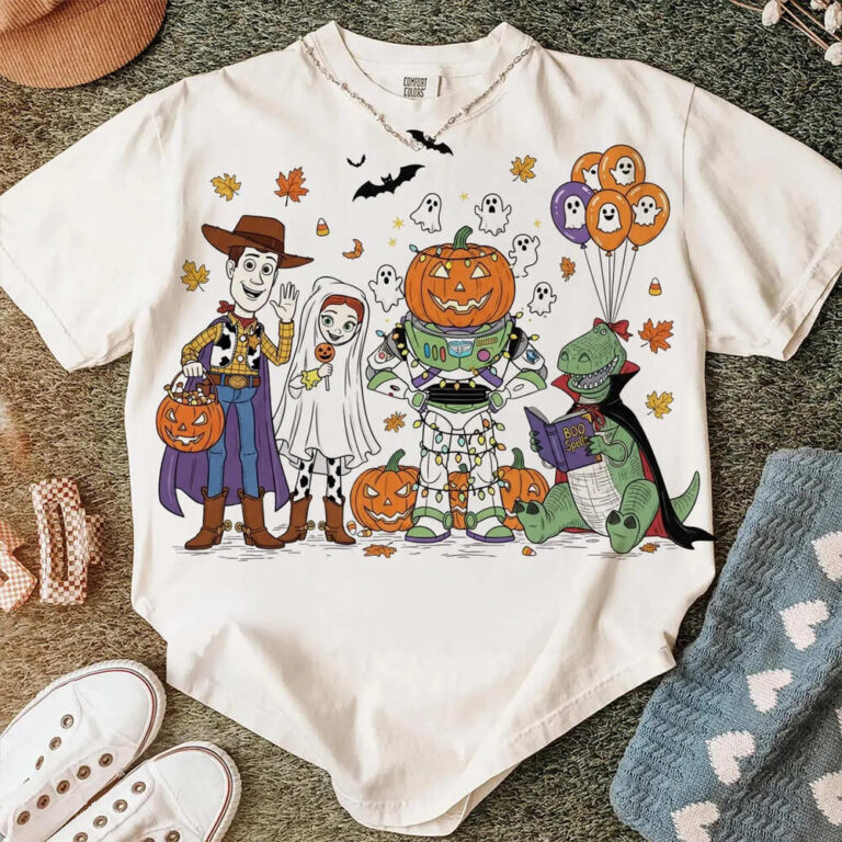 Retro Halloween Buzz Lightyear And Woody, The Toy Story T-Shirt - Image 2