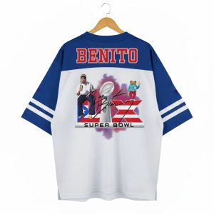 Here for the Benito Bowl Football Jersey, Bad Bunny Fan - Image 3