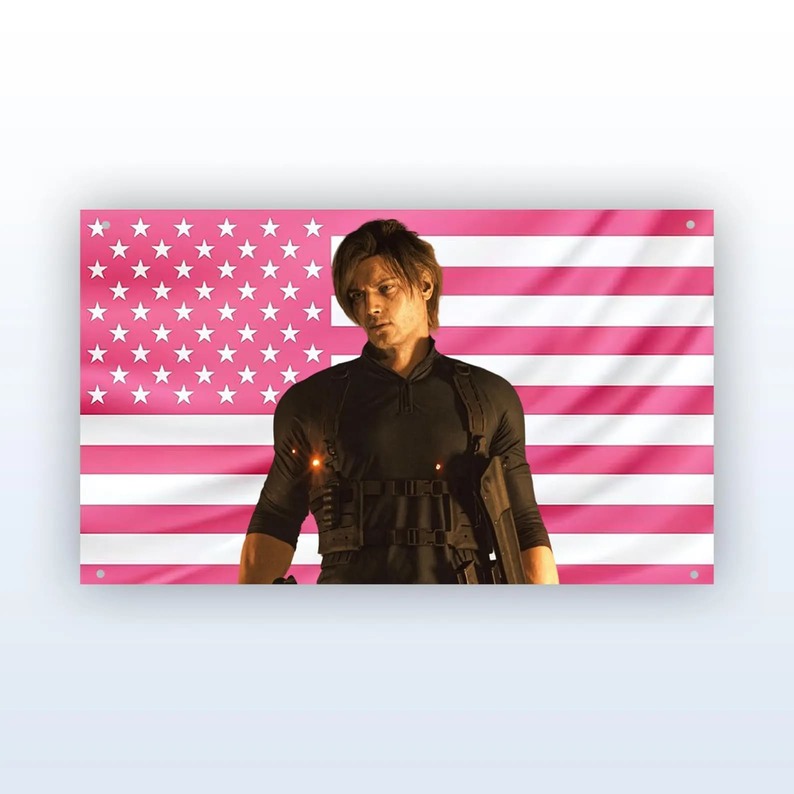 Leon Kennedy Flag, Gift For Fans, Re9 Gift - Image 3