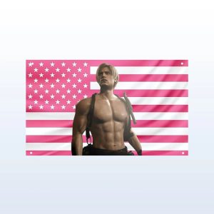 Leon Kennedy Flag, Gift For Fans, Re9 Gift - Image 4