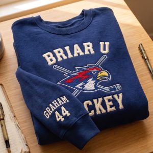 Embroidered Briar U Hockey Crewneck, Off Campus Inspired Sweatshirt