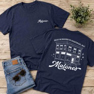 Alternative view of Malone's Bar Off Campus 2 sided T-Shirt, Briar U Hockey Romance Tee