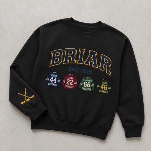 Alternative view of Briar University Hockey Romance Embroidered Sweatshirt, Graham 44 Di Laurentis 66 Crewneck