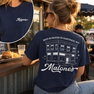 Malone's Bar Off Campus 2 sided T-Shirt, Briar U Hockey Romance Tee