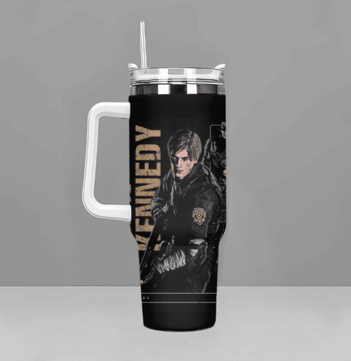 Leon Kennedy Resindent Evil 40oz Tumbler, Gift For Fans - Image 2