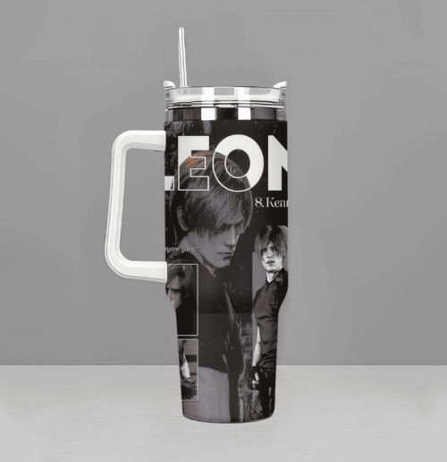 Leon Kennedy Resindent Evil 40oz Tumbler, Gift For Fans - Image 4
