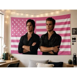 Alternative view of Damon & Stefan American Pink Flag