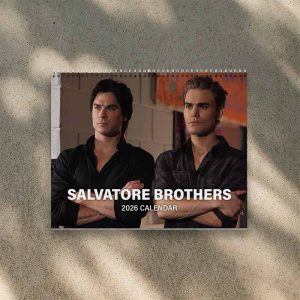 A Year Of Damon and Stefan 2026/2027 Calendar | Home Decor, Office Decor, Retro Movie Fan Gift