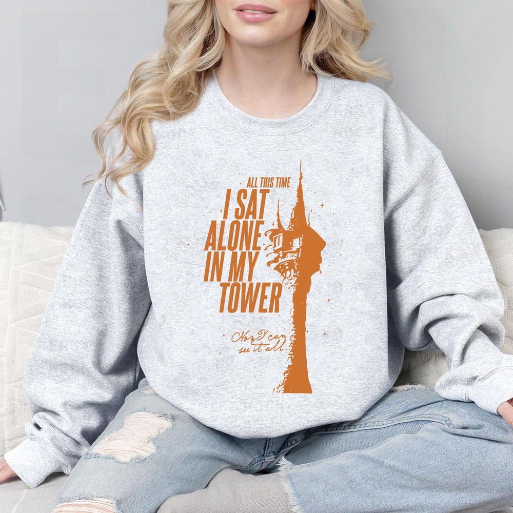 I Sat ALone In My Tower, Tangled Rapunzel T-Shirt - Image 3