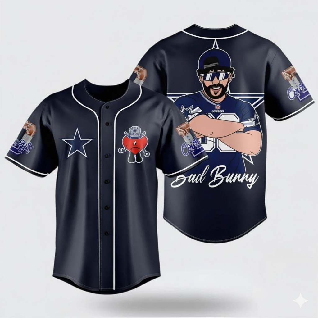 Dallas Cowboys FootFall Jersey And Bad Bunny