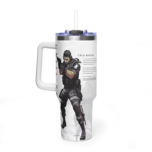 Chris Redfield Resindent Evil 40oz Tumbler, Gift For Fans - Image 5