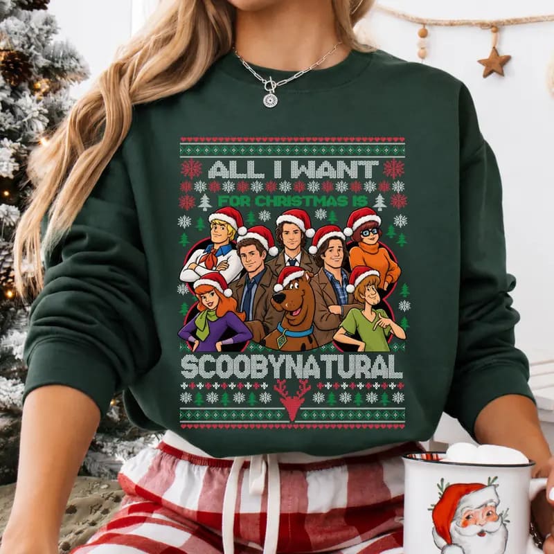All I Want for Christmas Is Scoobynatural Crewneck, T-Shirt