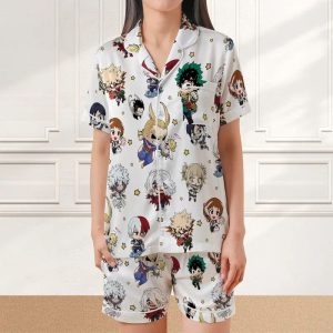 Alternative view of My Hero Academia Pajama Set, Chibi Anime Sleepwear