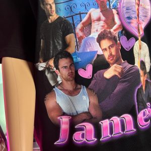 Alternative view of Theo James Collage Graphic T-Shirt, Y2K Celebrity Fan Shirt, Retro Aesthetic Tee