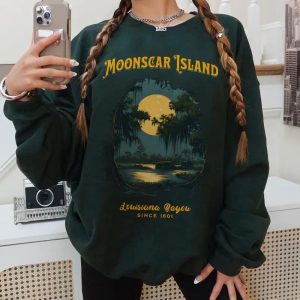 Alternative view of Moonscar Island Shirt, Zombie Island, 90s Nostalgia, Retro Halloween Sweatshirt, Hoodie