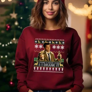 I Found A LiQuor Store & I Drank It Ugly Christmas T-Shirt/Sweatshirt/Hoodie - Image 3