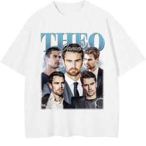 Theo James Vintage T-shirt, Unisex Tops, Y2K 90s Retro Movies Bootleg T-shirt - Image 3