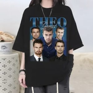 Theo James 90s Retro Bootleg Graphic T-Shirt – Unisex Streetwear Vibe