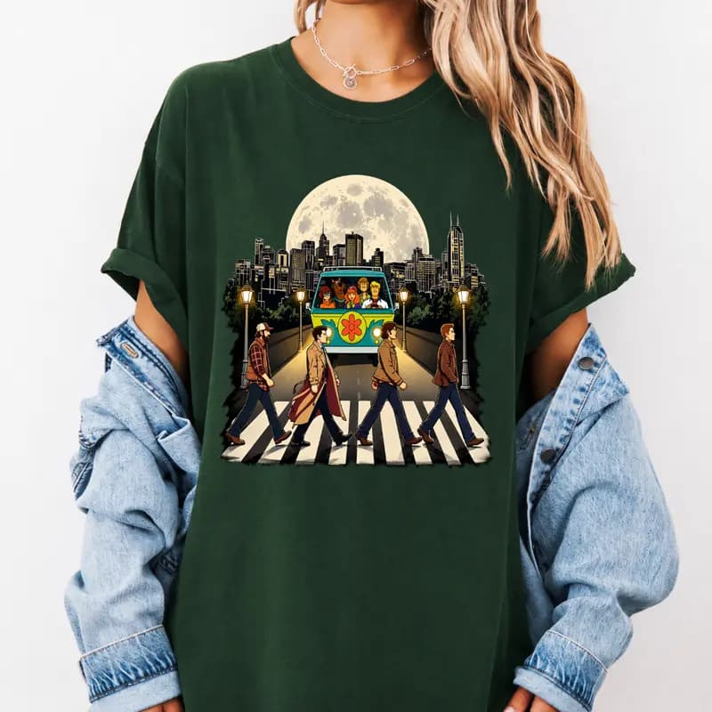 Moonscar Island x Supernatural Inspired Graphic Tee, Mystery Horror Crossover Shirt - Image 3