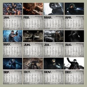 Alternative view of Version 3 Leon Kennedy 2027 Calendar