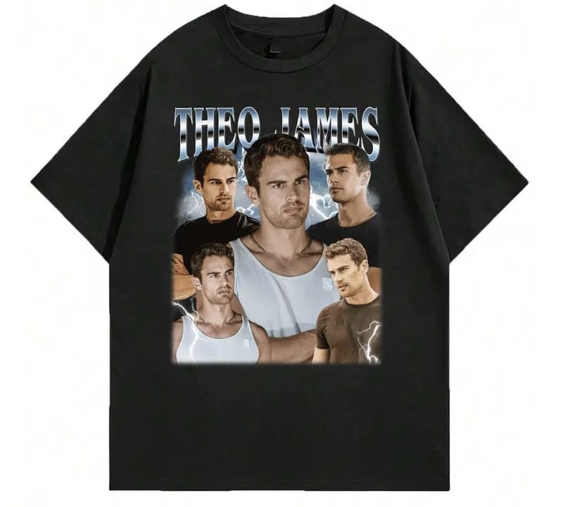 Theo James Divergent Unisex T-shirt, Y2K 90s Retro Bootleg T-shirt - Image 2