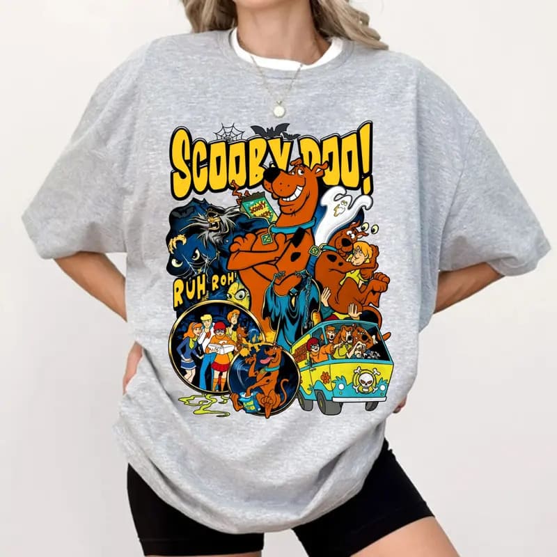 Mystery Gang Halloween Shirt, Funny Cartoon Detective Graphic Tee Sweatshirt Hoodie - Image 3