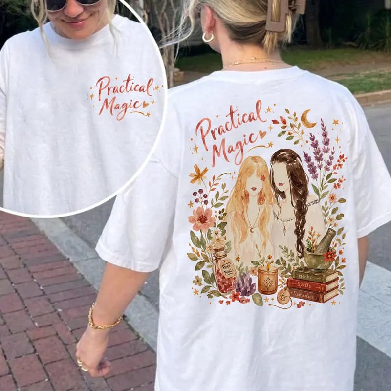 Vintage Midnight Margaritas 2 Sides Shirt, Practical Magic Tee - Image 2