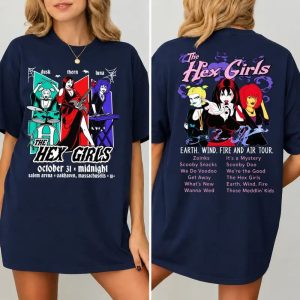 Double Sided The Hex Girls T-Shirt, Scooby-Doo Halloween Graphic Tee