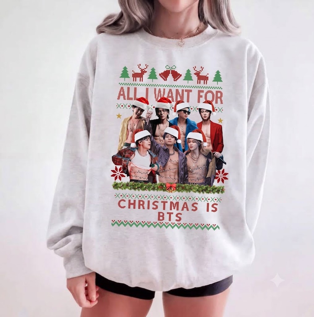 BTS shirt - All I Want For Christmas Is Kpop Band Shirt, Vintage Unisex Shirt Sweatshirt Hoodie