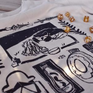 Alternative view of Baldur's Gate Inspired T-Shirt, Sweatshirt, Cozy Camp Scene with Scratch & Owlbear