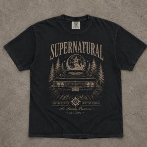 Alternative view of Supernatural Muscle Car Graphic Tee, Vintage Paranormal Horror Shirt