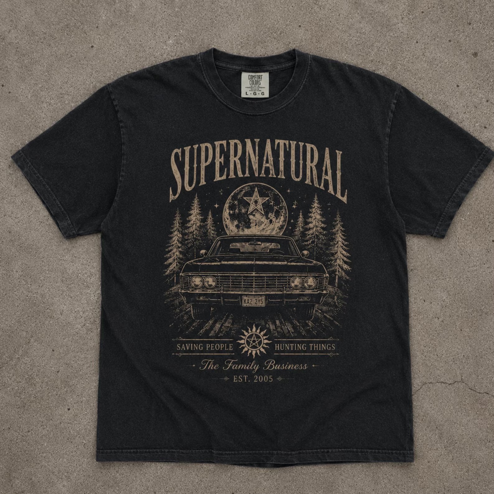 Supernatural Muscle Car Graphic Tee, Vintage Paranormal Horror Shirt - Image 2